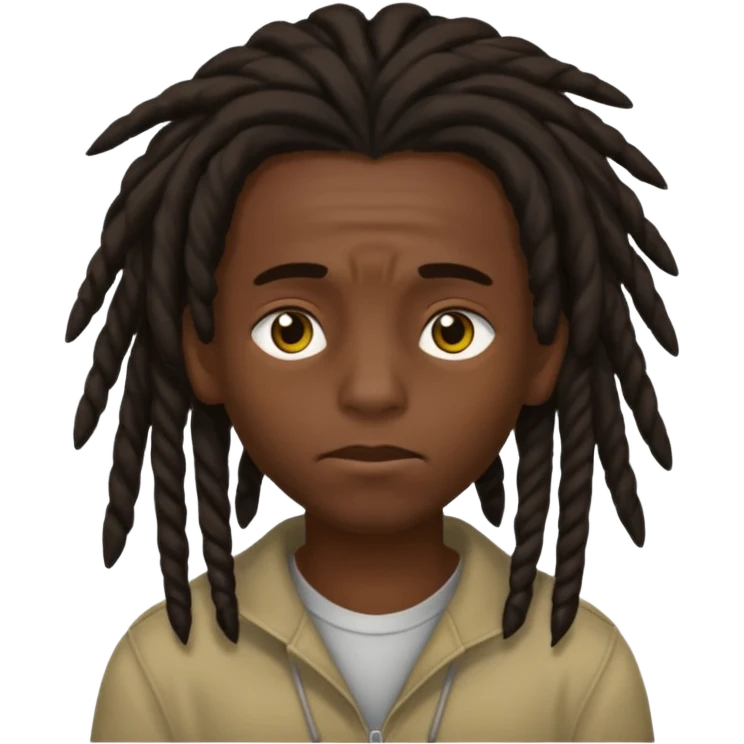 Dark-haired boy with medium-sized dreadlocks that cover part of his face, up to his eyes emoji