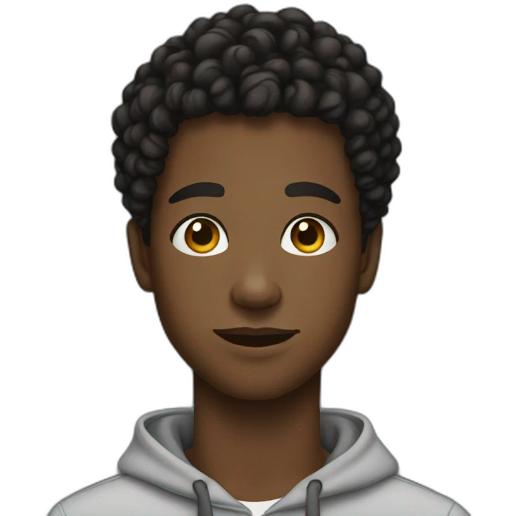 Beautiful black male teenager with short curls emoji