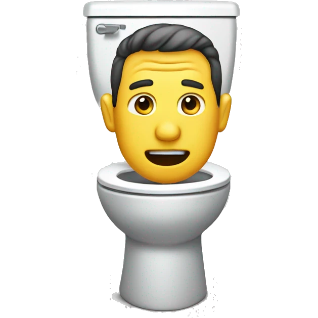 Mans head coming out of a toilet emoji