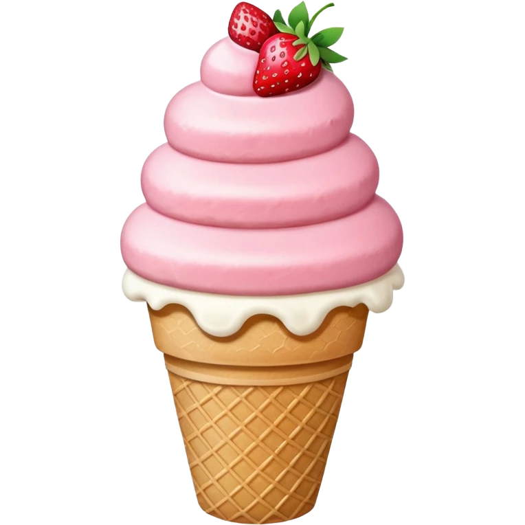  Create a strawberry ice cream with rice on it emoji