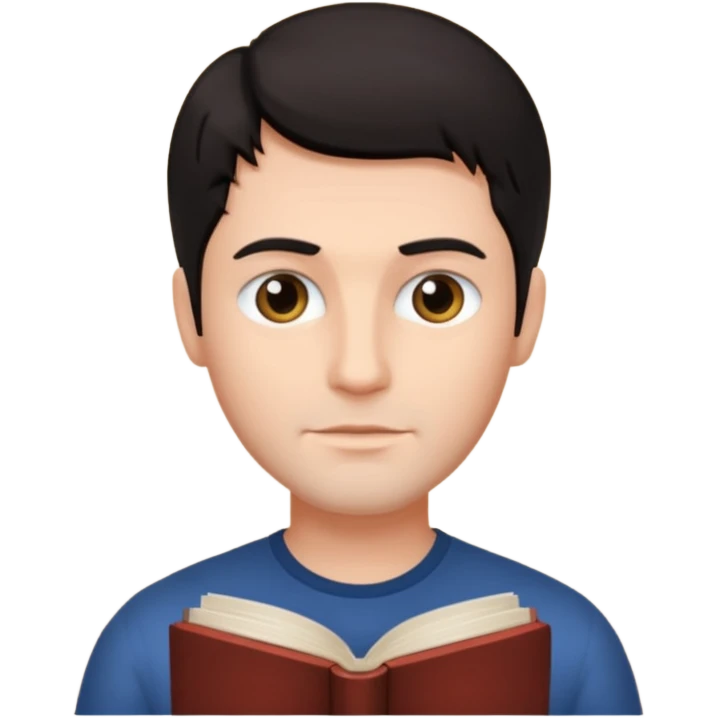 Chico morocho corte libro emoji