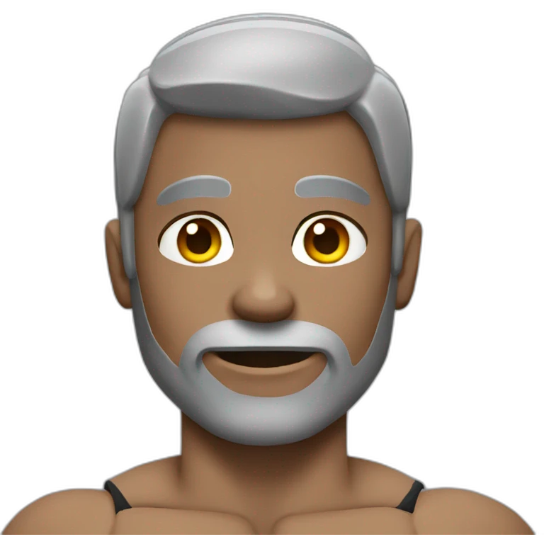 A muscles man with grey skin emoji