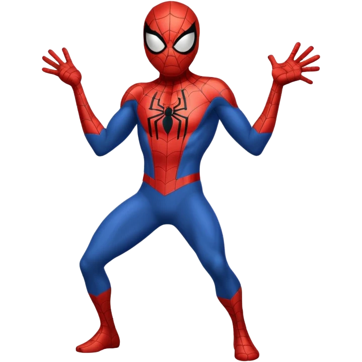 Spiderman full body doodle shock with cartoon emoji