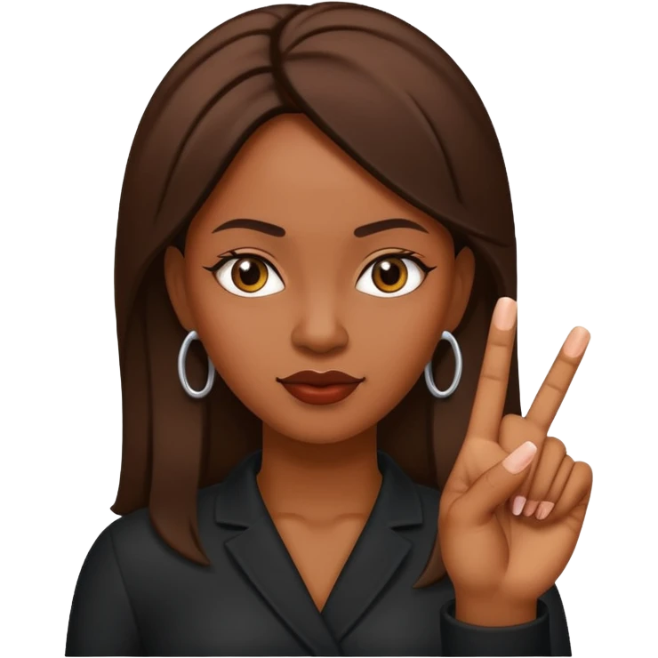 Black women sticking up middle finger emoji