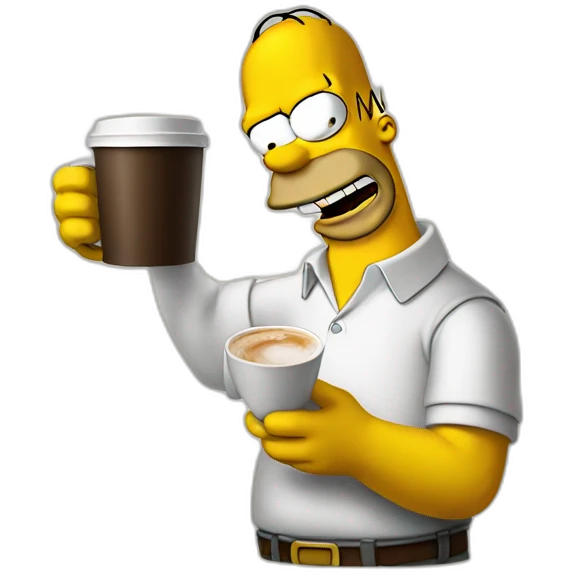 homer simpson holding a cup of coffee emoji