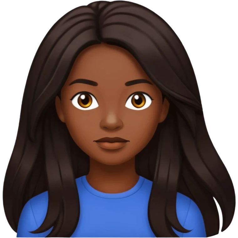 Dawn Richards with dark brown long hair, medium dark skin emoji