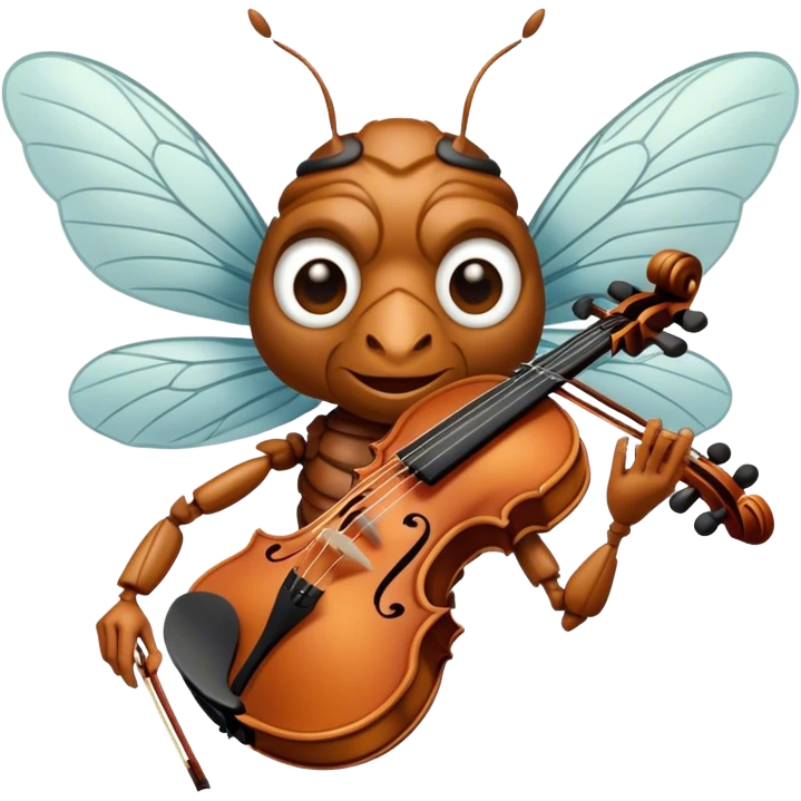 cicada playing violon  emoji