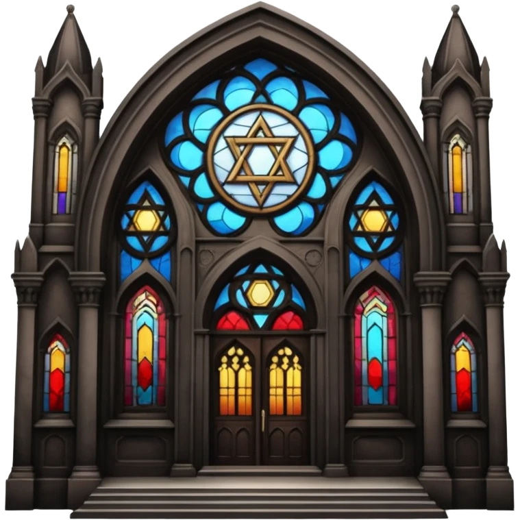 jewish synagogue temple in dark goth aesthetic style emoji