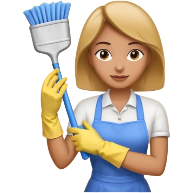 Femme nettoyant les murs de maison emoji