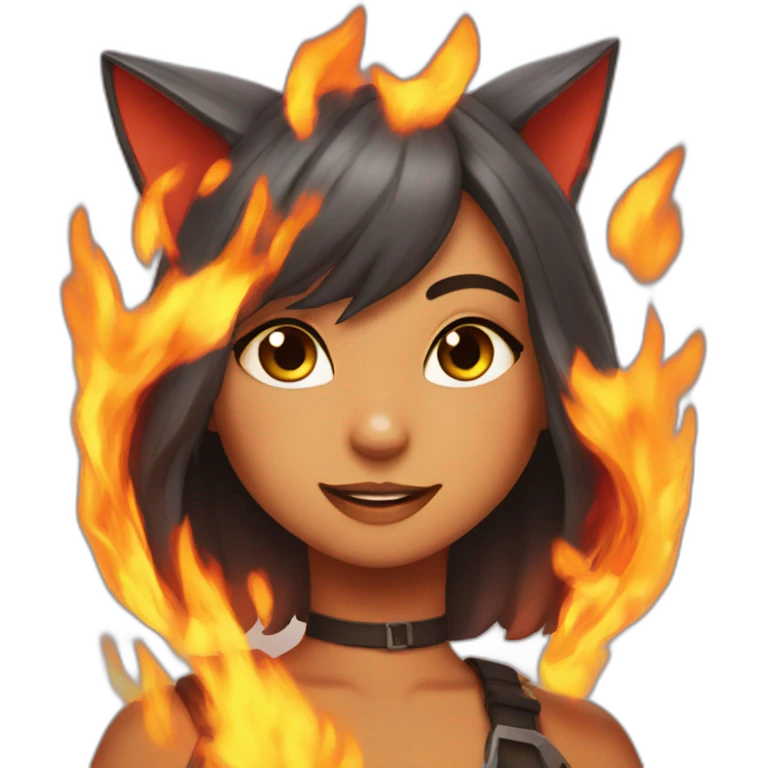 Catgirl fire emoji