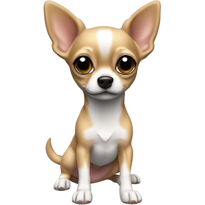 Chihuahua Minpin, Chinese Crescent  mix with white and black fur￼ emoji