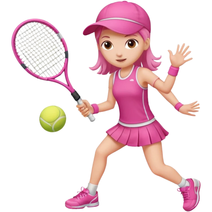 A pink girl playing tennis emoji