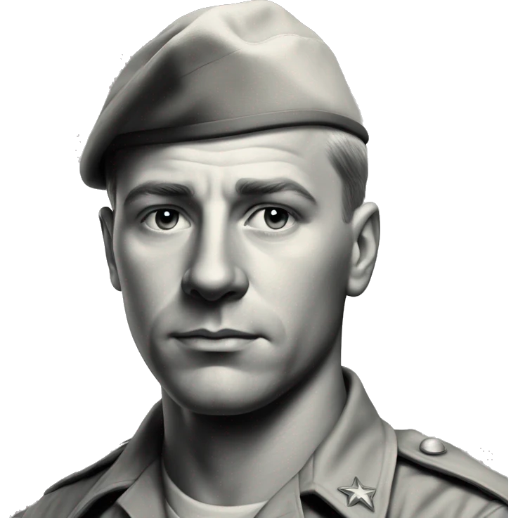 photorealistic serious us white soldier 1960s emoji