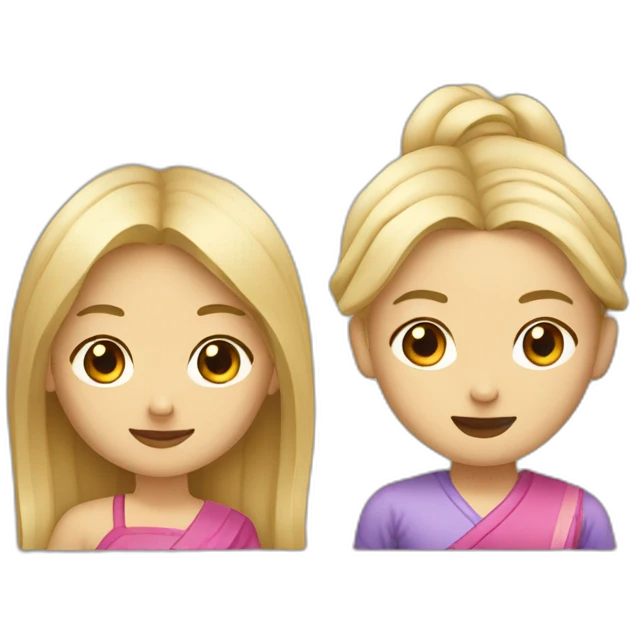 Une asiatique et une fille blonde emoji