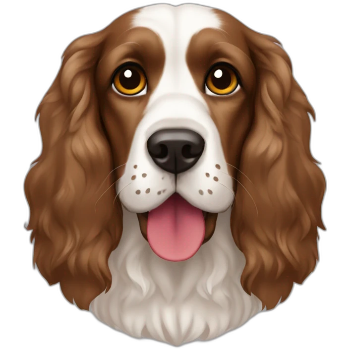 Brown English cocker spaniel - brown - black nose - Holding Nepal Flag emoji