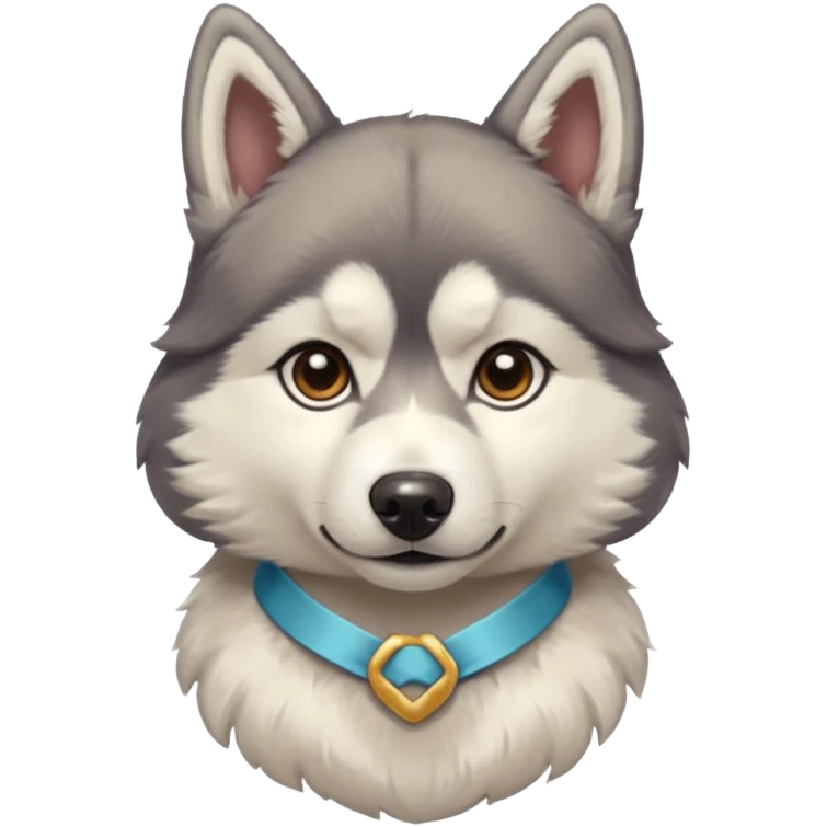 husky with head ribbon and shirt emoji