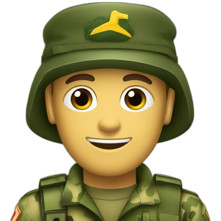 militar do exercito brasileiro com o camuflado típico emoji
