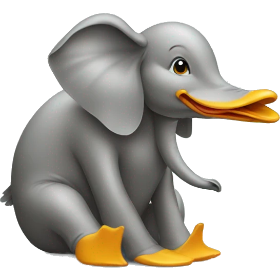 duck sitting on an elephant emoji