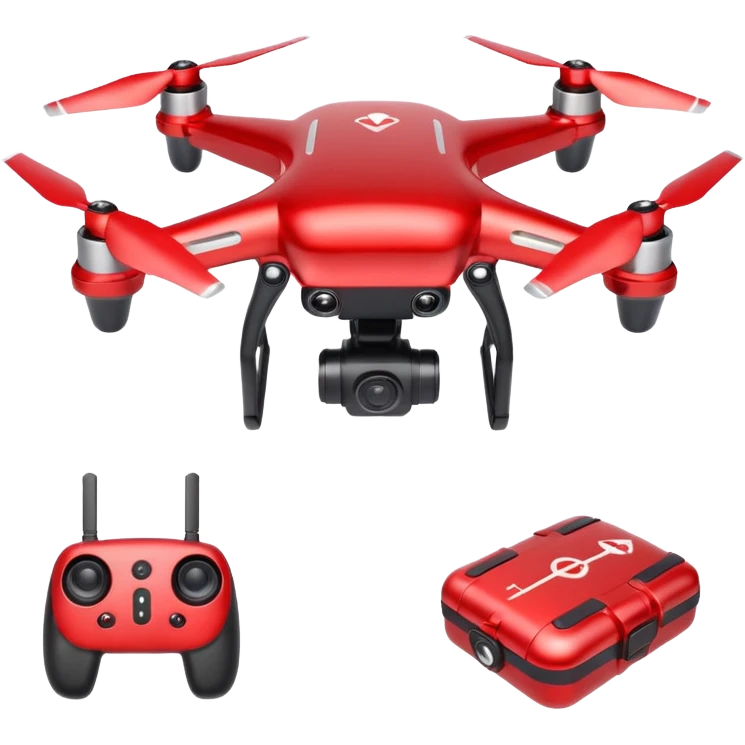 Red Drone – parcel grip + LED light emoji