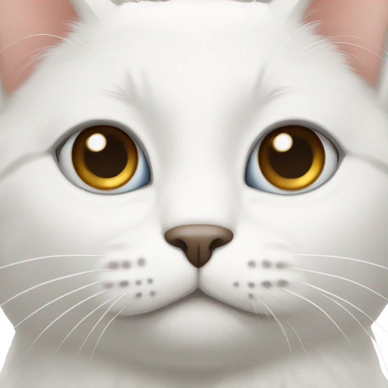 White cat with brown eyes  emoji
