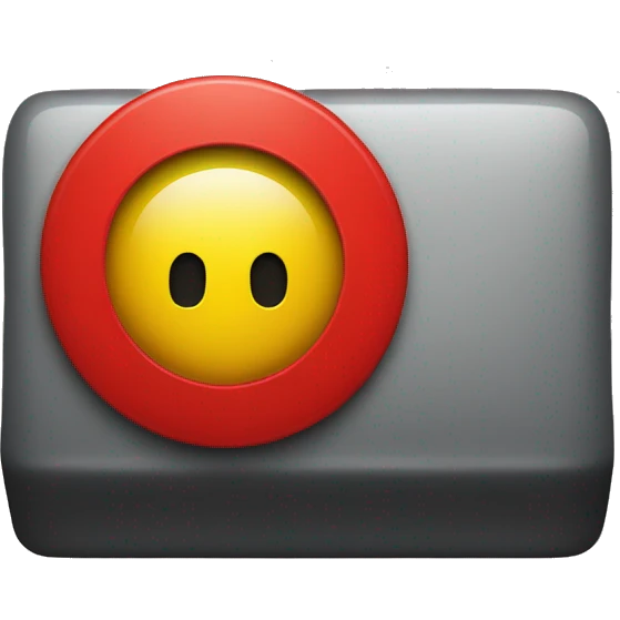Black and red rectangle with a medium sized yellow circle in the middle emoji