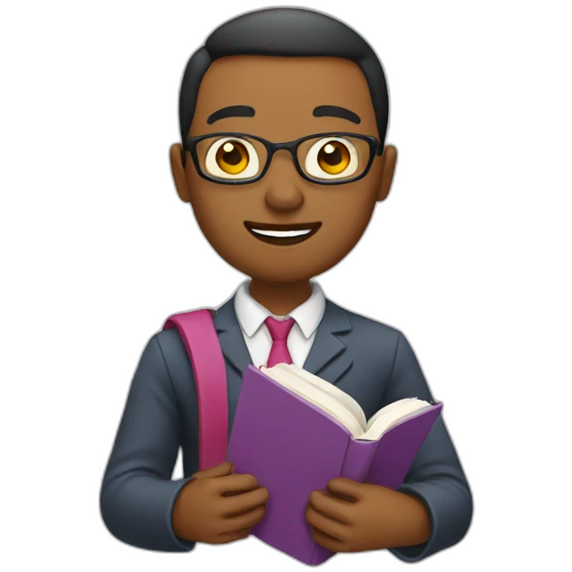 teacher with book emoji