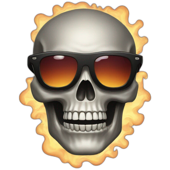 skull fire sunglass emoji