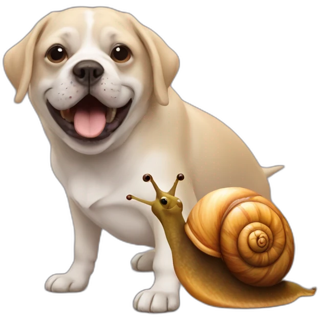 Snail bitting a dog emoji
