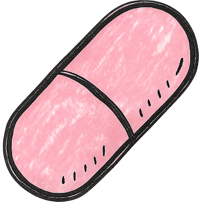 hand drawn outlined icon of a pink object, no fill emoji
