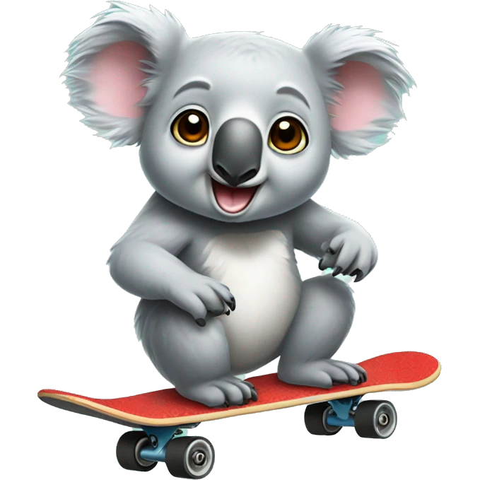 Koala on skateboard  emoji