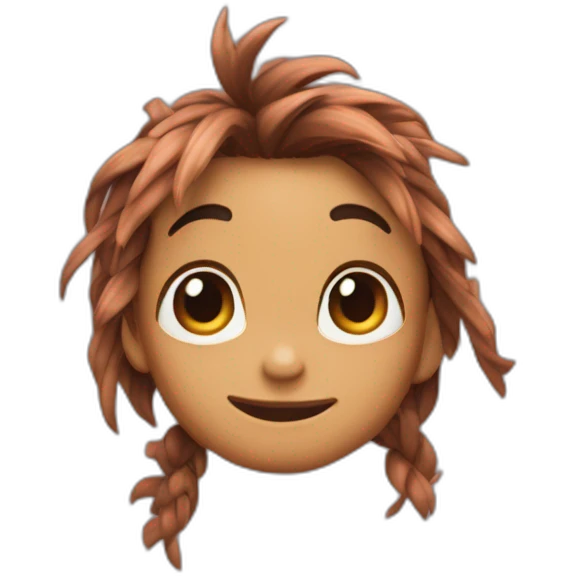 Stich con chica pelo castaño rizado emoji