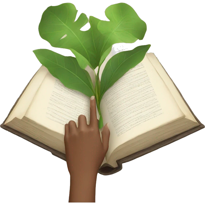 Hand with book emoji