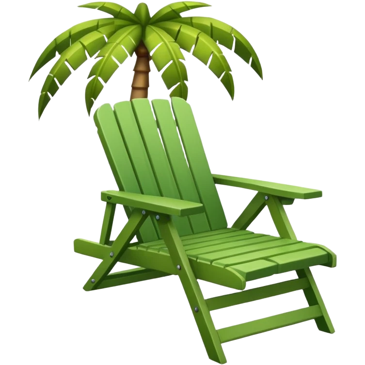 silla de playa y palmeras  emoji