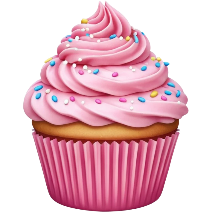 Cupcake with pink icing emoji