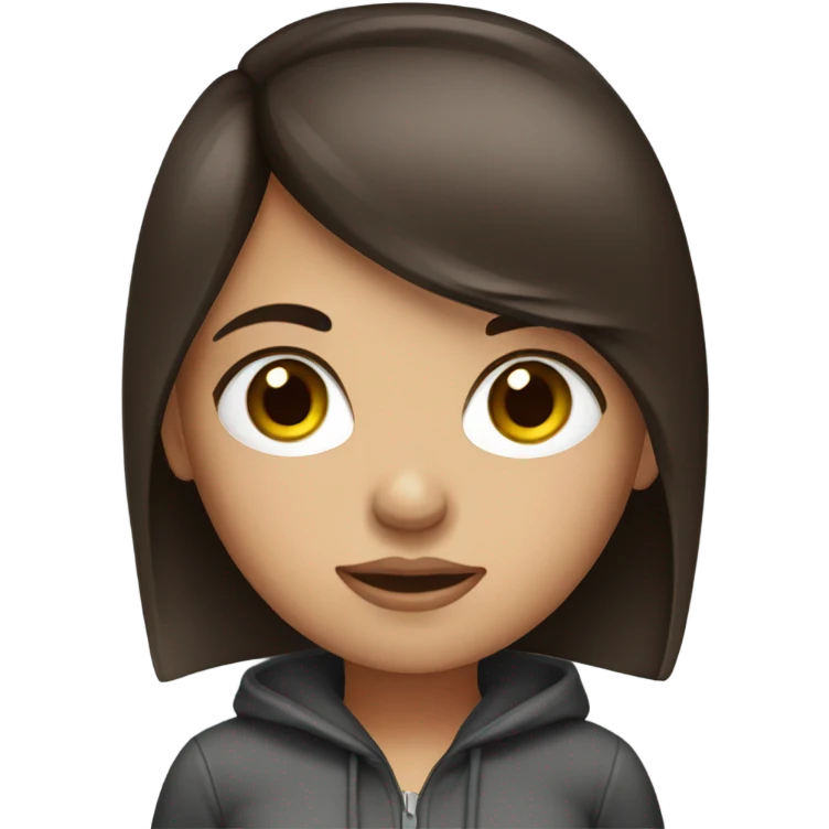 brunete girl with wet eyes emoji