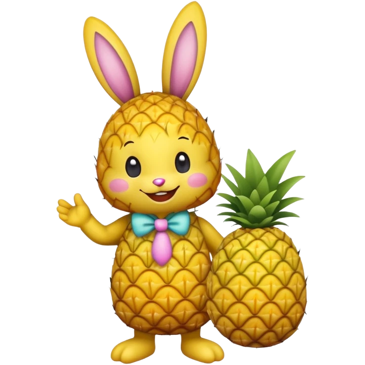 Pineapple wearing easter bunny  emoji