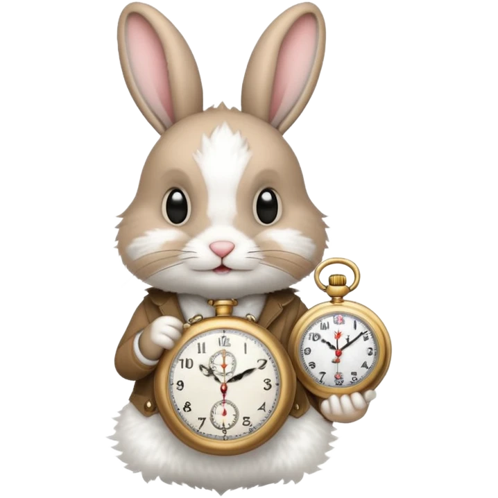 Rabbit holding watch emoji