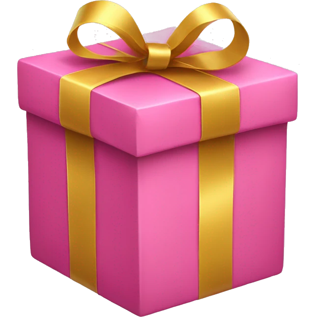 Open pink present with golden ribbon emoji