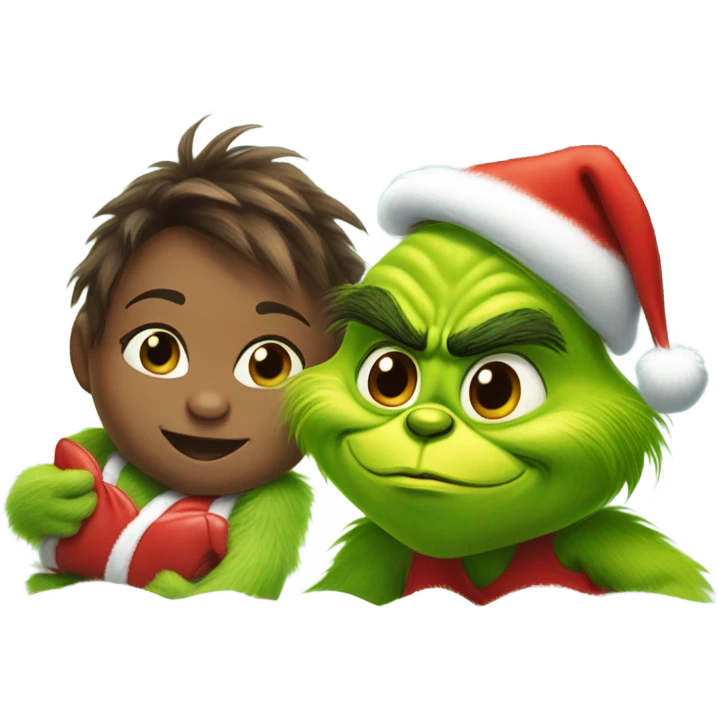 Baby with grinch emoji