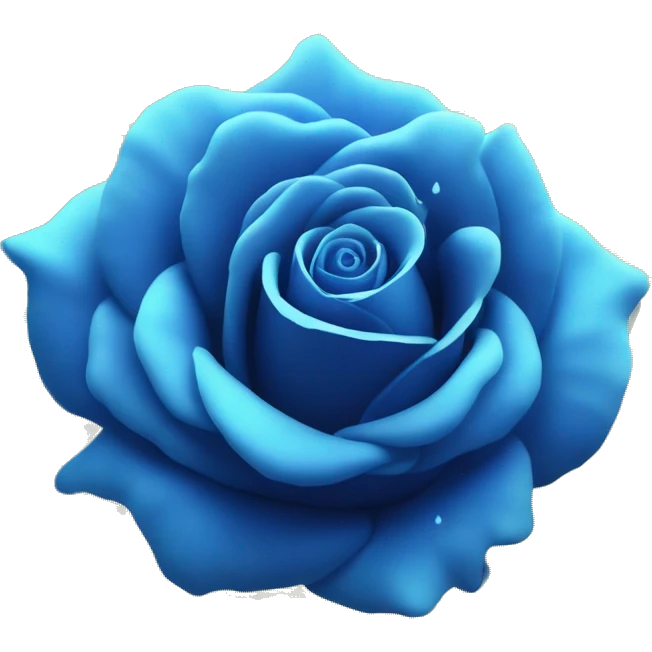 Glow in the dark blue rose with shooting stars with water drops with a rainbow glowing bright emoji