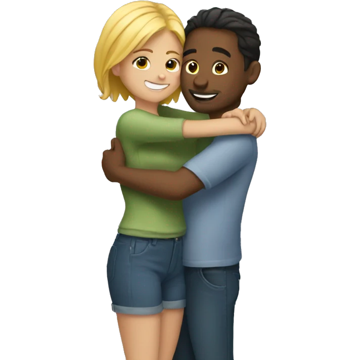 girl hugs guy emoji
