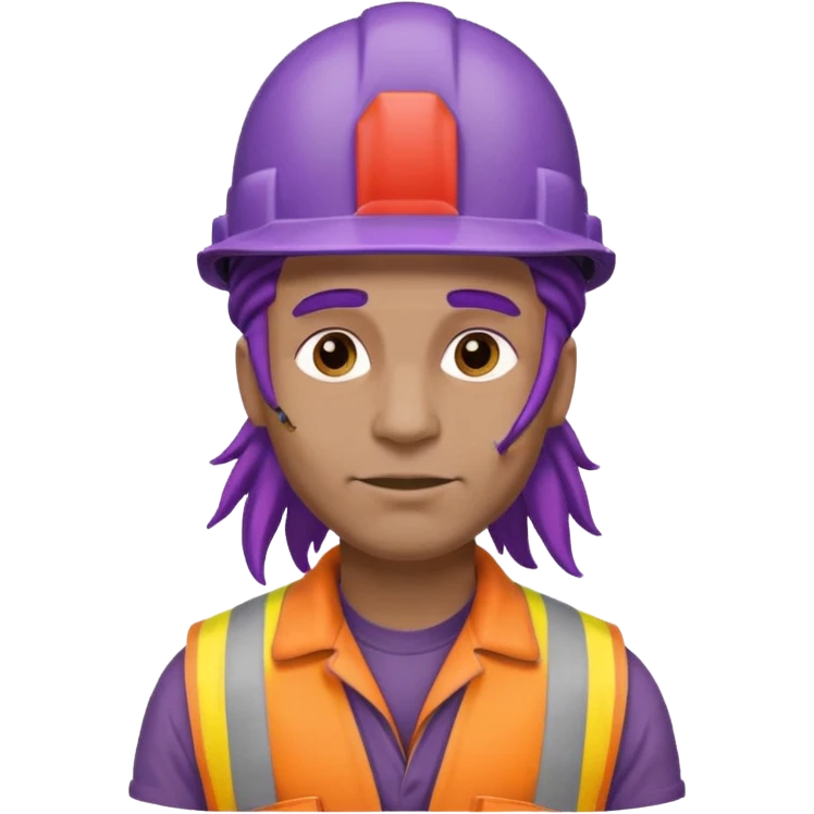 construction worker very dreadlocked purple haired man  emoji