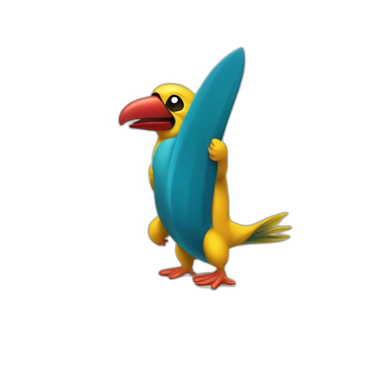 Loro surfeando emoji