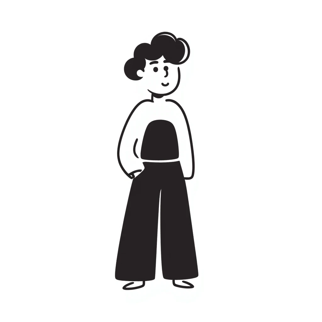 Simple hand-drawn person figure, minimalist style emoji