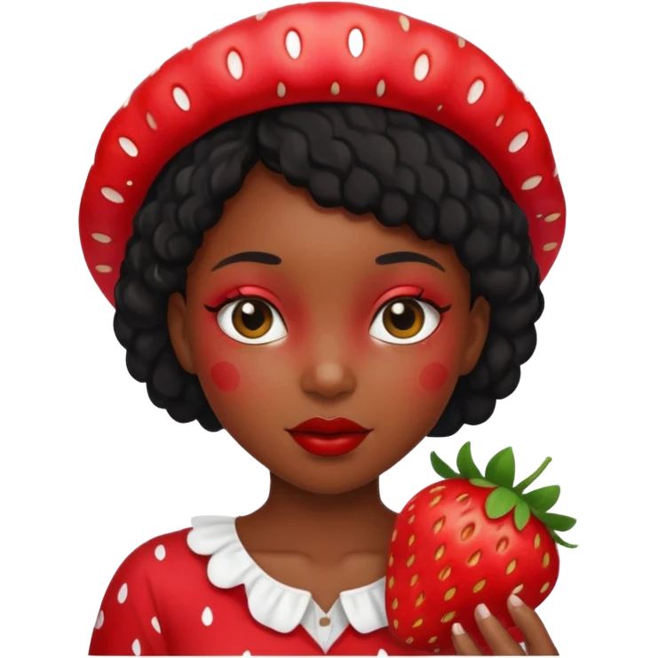 Strawberry & Black girl emoji