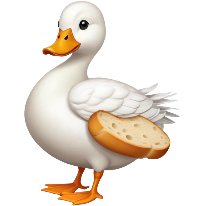 duck holding a loaf of bread emoji