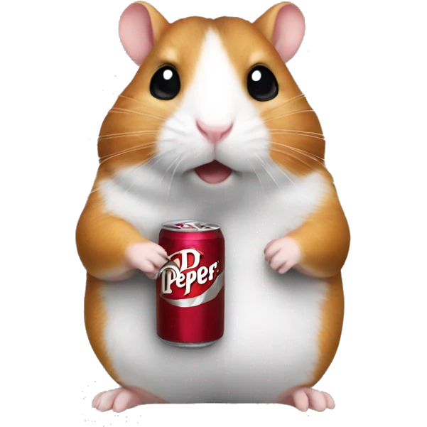 hampster holding a dr pepper emoji