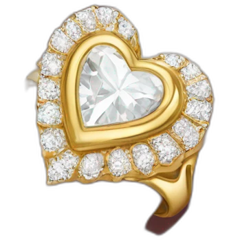 Diamond heart gold ring emoji