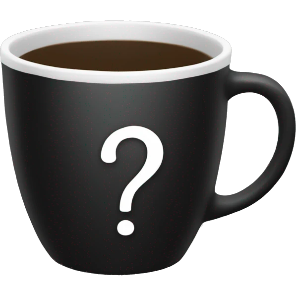 cup that is black with question mark emoji