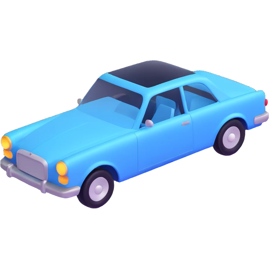 Make the transparent film more visible and floating just above the car, as if it is just being applied and not yet attached, keep the elegant 3D style emoji